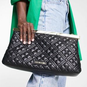 Love Moschino Black Quilted Wristlet